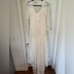 Elegant White Lace Dress